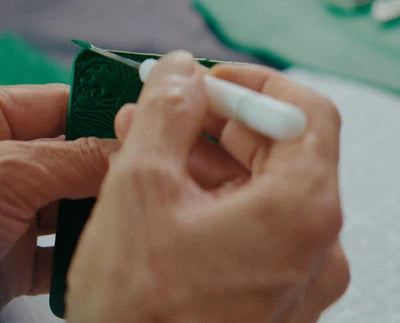 Leather edge finishing process