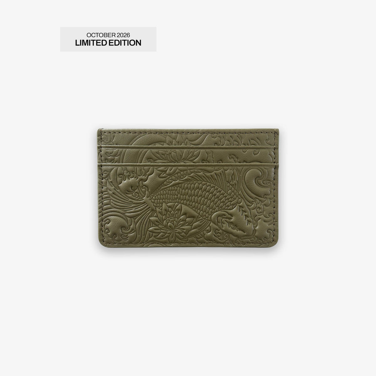 Olive Green Koi Card Holder