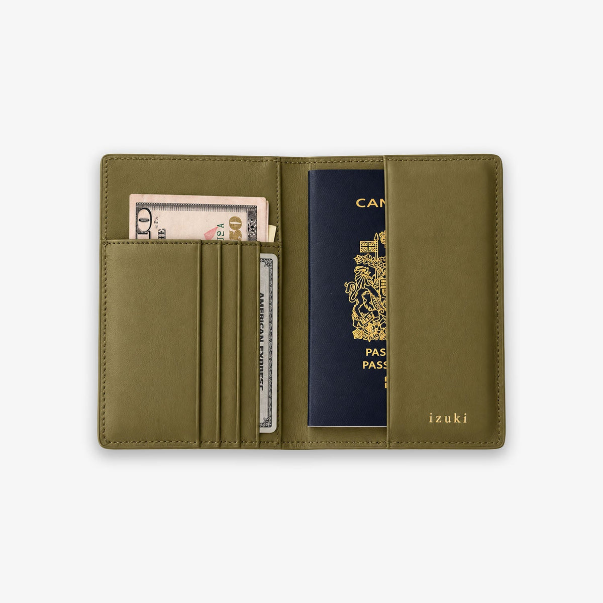 Olive Green Koi Passport Holder